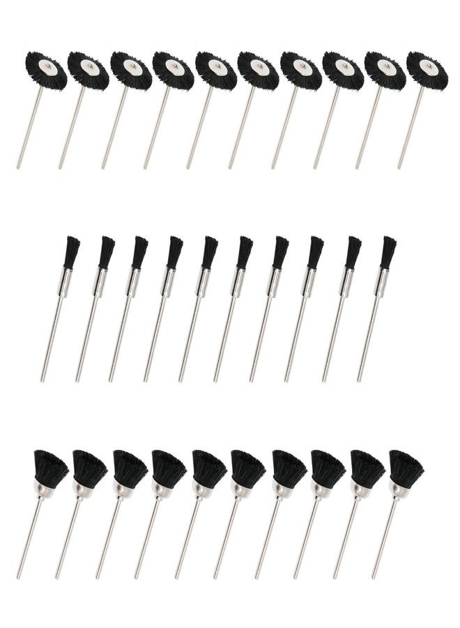 دي آي واي كرافتس مجموعة فرش تنظيف وتلميع يدوية الصنع بشعيرات نايلون ناعمة، مزودة بقاعدة سلكية، وساق 2.35 مم، متوافقة مع أدوات الحفر الدوارة من دريميل. (رقم التصميم 6، عبوة من 30 قطعة) - Image 3